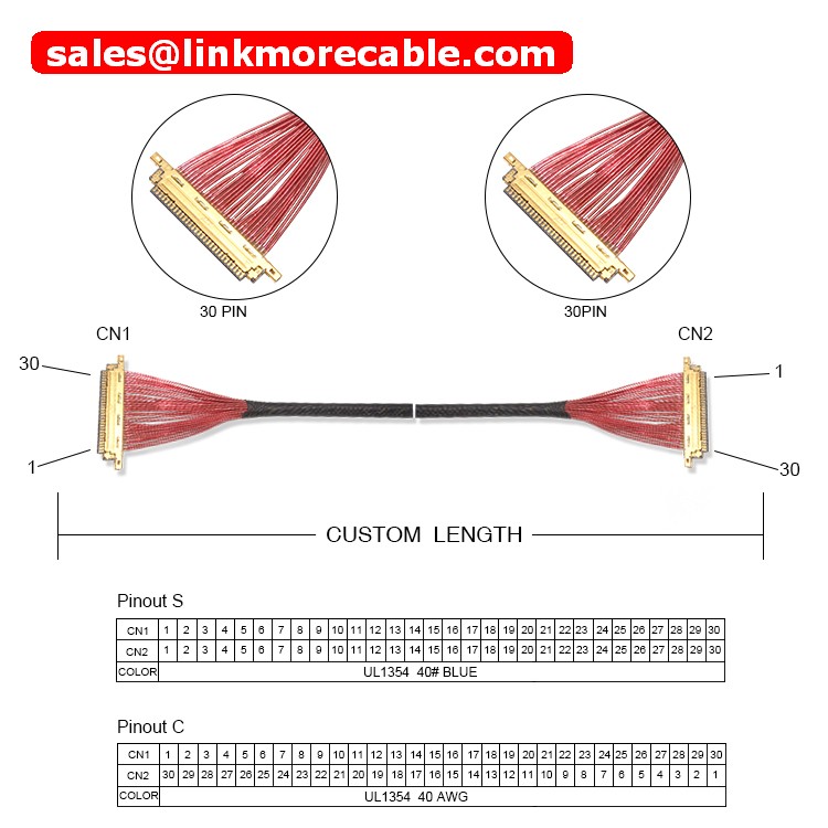 Custom 40 Pin Laptop Lvds Cable - Buy Custom 40 Pin Laptop Lvds Cable  Product on