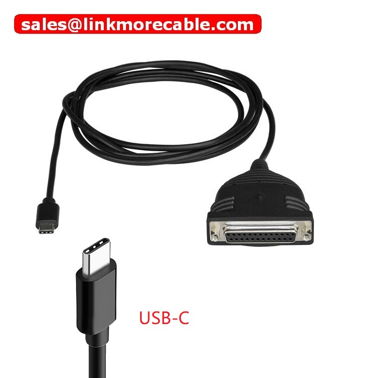 USB C to Parallel Printer Cable - DB25 Female Port
